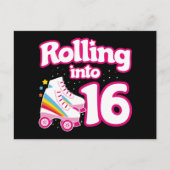 16歳の誕生日 ローラースケート 16歳 スケート ポストカード (正面)