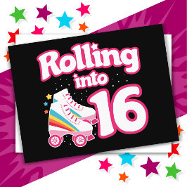 16歳の誕生日 ローラースケート 16歳 スケート ポストカード
