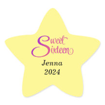 16歳の誕生日 名前と年 スターステッカー