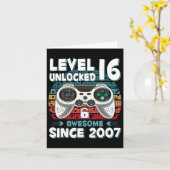 16歳の誕生日+息子+少年+面白い+ゲーマー+16歳+16歳の誕生日 カード (黄色い花)