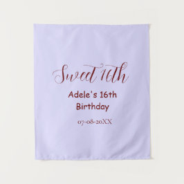 16歳の誕生日 紫 パステル Mauve レトロ ネーム タペストリー