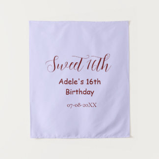 16歳の誕生日 紫 パステル Mauve レトロ ネーム タペストリー
