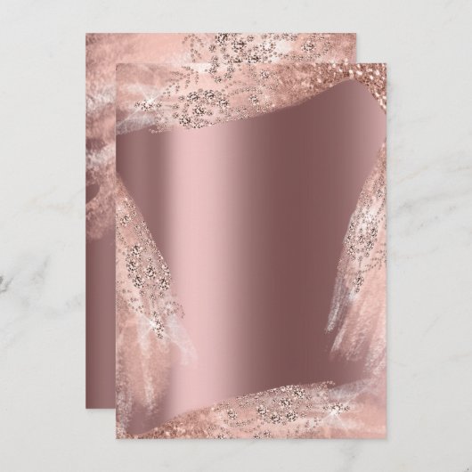 16歳の誕生日 結婚式ドレス ローズ ダイヤモンド 輝き 招待状 (正面/裏面)