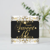 16歳の誕生日 金 黒ダイヤモンド 招待状 (スタンド正面)
