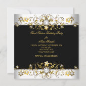 16歳の誕生日 金 黒ダイヤモンド 招待状 (裏面)