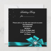 16歳の誕生日 青と銀の写真 招待状 (裏面)