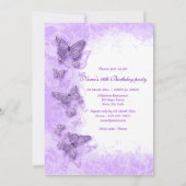 16歳の「スイート16」誕生日パーティー 水色 招待状 (裏面)