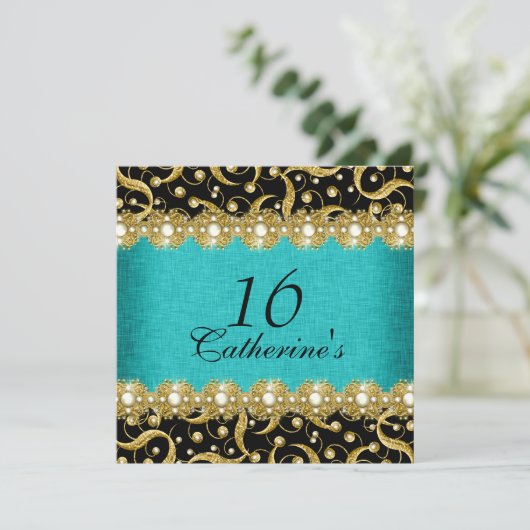 16歳エレガントお祝い 招待状 (スタンド正面)