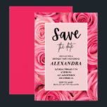 16歳エレガントの誕生日フローラバラ日付を保存 招待状<br><div class="desc">16エレガント歳のフローラバラ日付を保存招待状ピンク</div>