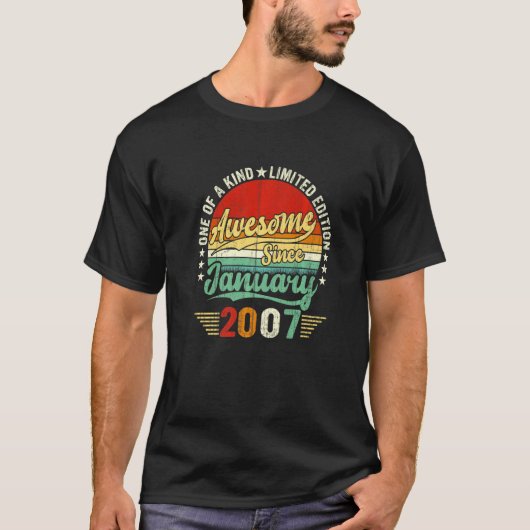 16歳ヴィンテージ2007年1月16誕生日Re Tシャツ (正面)