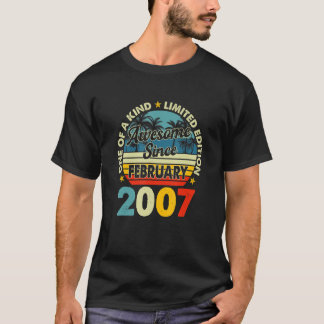 16歳ヴィンテージ2007年2月16誕生日Re Tシャツ