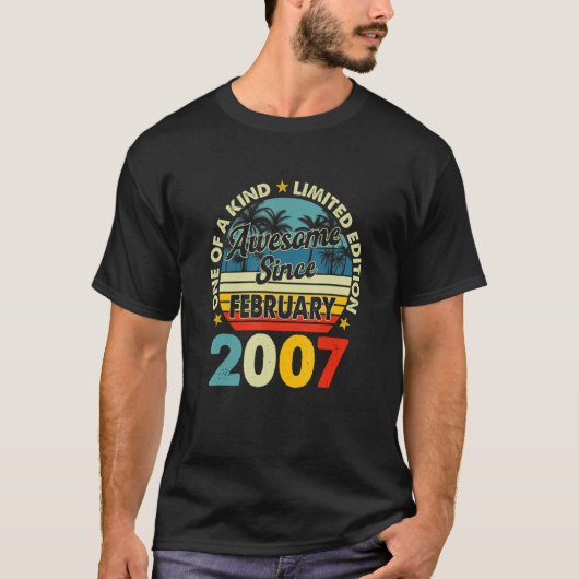 16歳ヴィンテージ2007年2月16誕生日Re Tシャツ (正面)