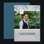 16歳招待状メンズ紙吹雪写真海軍 招待状<br><div class="desc">16歳の誕生日招待状メンズ紙吹雪フォトブルーモダンシックエレガント</div>