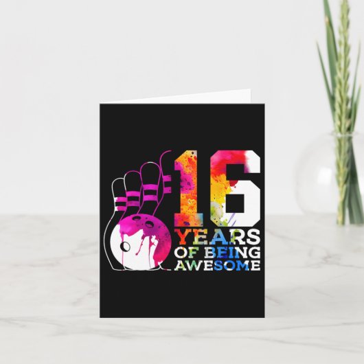 16歳素晴らしボーリング16誕生日 カード (正面)