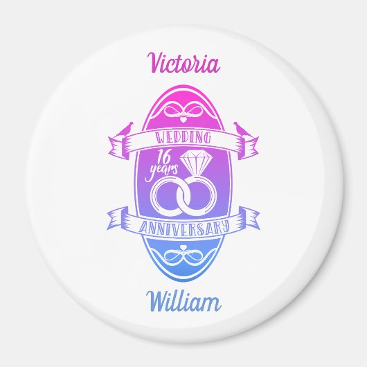 16歳結婚16周年 マグネット (正面)