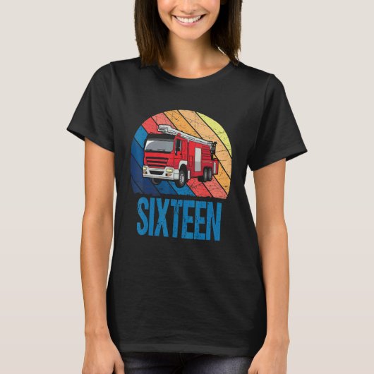 16歳16誕生日ボーイ消防士Tr Tシャツ (正面)