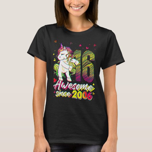 16歳 ユニコーン フロッシング 16歳の誕生日 ユニコーン Tシャツ (正面)