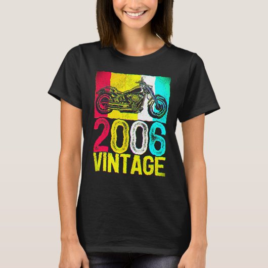 16歳 レトロ オートバイ ヴィンテージ 2006年 16歳の誕生日 Tシャツ (正面)