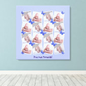 16画像コラージュモーメン大切トペリウィンクルブルー キャンバスプリント (インサイチュ (ウッドフロア))