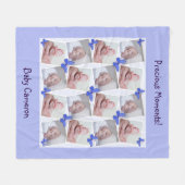 16画像コラージュモーメン大切トペリウィンクルブルー フリースブランケット (正面(横))