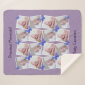 16画像コラージュ大切モーメントパープル シェルパブランケット (正面(横))