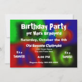 16番目のバースデーパーティ招待状-抽象芸術 招待状 (裏面)