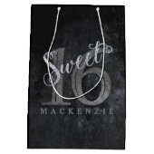 16番目の木炭グレー |スウィート16シルバーグリッター | ミディアムペーパーバッグ (裏面)