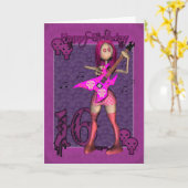 16番目の誕生日カード(Monies H.I.P Rag Doll付き) カード (黄色い花)