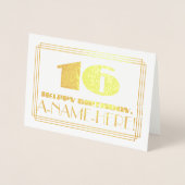 16番目の誕生日、名前+アールデコインスパイア「16」の外観 箔カード (正面)