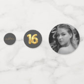 16番目の16誕生日写真パーティー コンフェッティ (裏面)