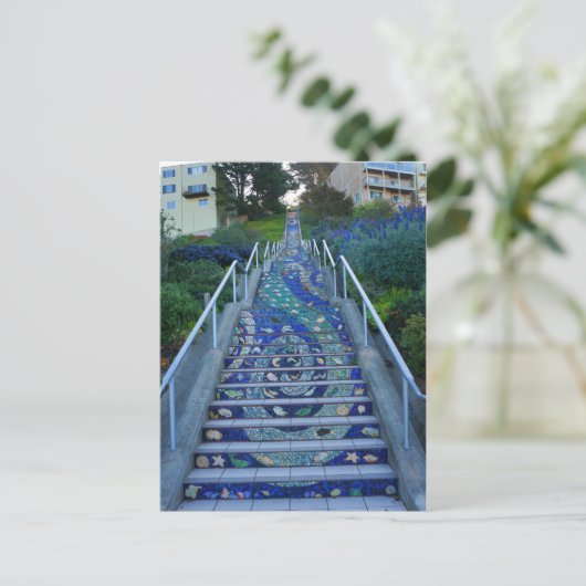 16番街タイル張りステップ#5はがき ポストカード (スタンド正面)