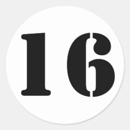 16番16の白いステンシルの番号(ジャンツ) ラウンドシール