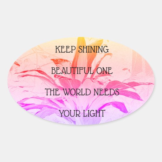 16確認用ステッ前向きカー（オーバルピンク）フローラ 楕円形シール (正面)