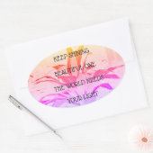 16確認用ステッ前向きカー（オーバルピンク）フローラ 楕円形シール (封筒)