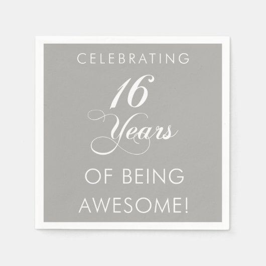 16祝年のパーティー スタンダードカクテルナプキン (正面)