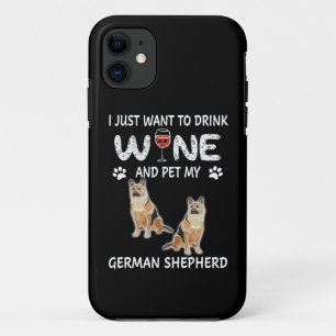 16私はただワインを飲み、私のドイツ人の彼女をペットしたい iPhone 11 ケース