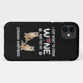 16私はただワインを飲み、私のドイツ人の彼女をペットしたい Case-Mate iPhoneケース (裏面(横))