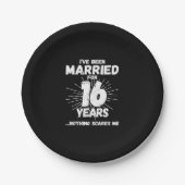 16結婚した年16おもしろい周年 ペーパープレート (正面)