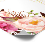 16表金ゴールドシックフローラ結婚の座席表 ポスター (角)