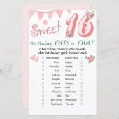 16誕生日このゲームまたはゲーム (正面/裏面)