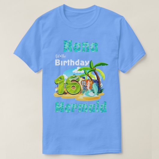 16誕生日のかわいい人魚ナナ Tシャツ (デザイン正面)