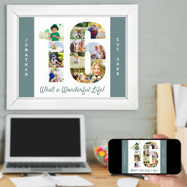 16誕生日の写真のコラージュ ポスター