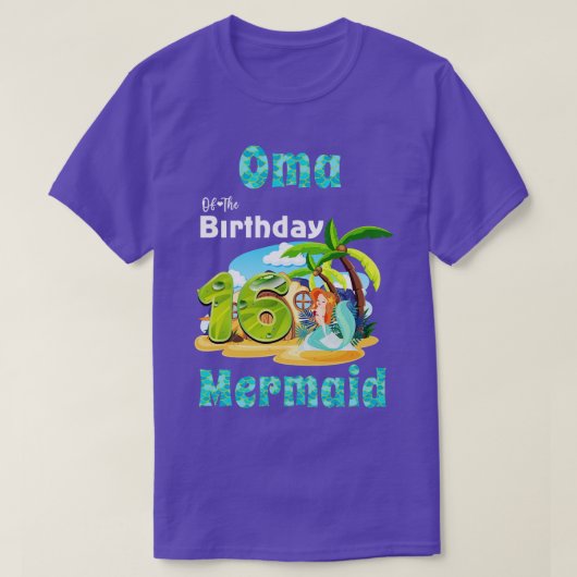 16誕生日の可愛い人魚おま Tシャツ (デザイン正面)
