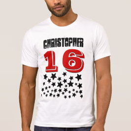 16誕生日またはANY YEAR BURST of BLACK Stars V01 Tシャツ