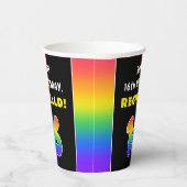 16誕生日カラフル：レインボー# 16,名前をカスタムする 紙コップ (右)