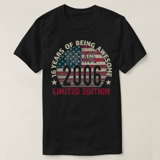 16誕生日ギフトボーイズヴィンテージ2006 16歳 Tシャツ (デザイン正面)