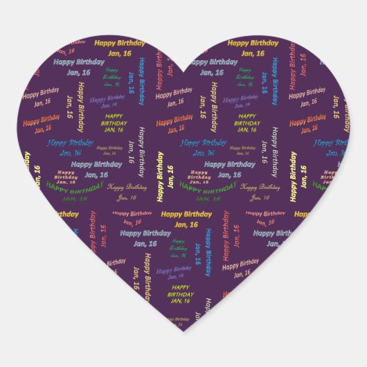 16誕生日シール ハートシール (正面)