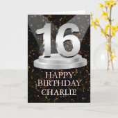 16誕生日スポットライト名刺追加 カード (黄色い花)