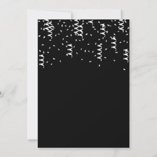 16誕生日ゼブラ風船を紙吹雪で印刷 招待状 (裏面)