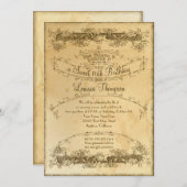 16誕生日ティーステンドヴィンテージお祝い 招待状 (正面/裏面)